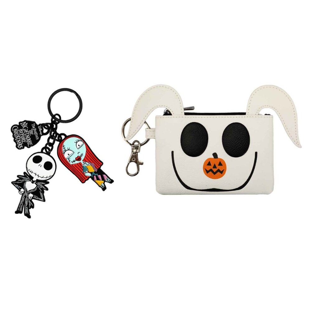 Nightmare Before Christmas Zero ID Coin Wallet and Jack and Sally Keychain